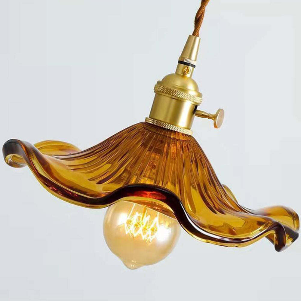 Retro Flower Glass Pendant Light