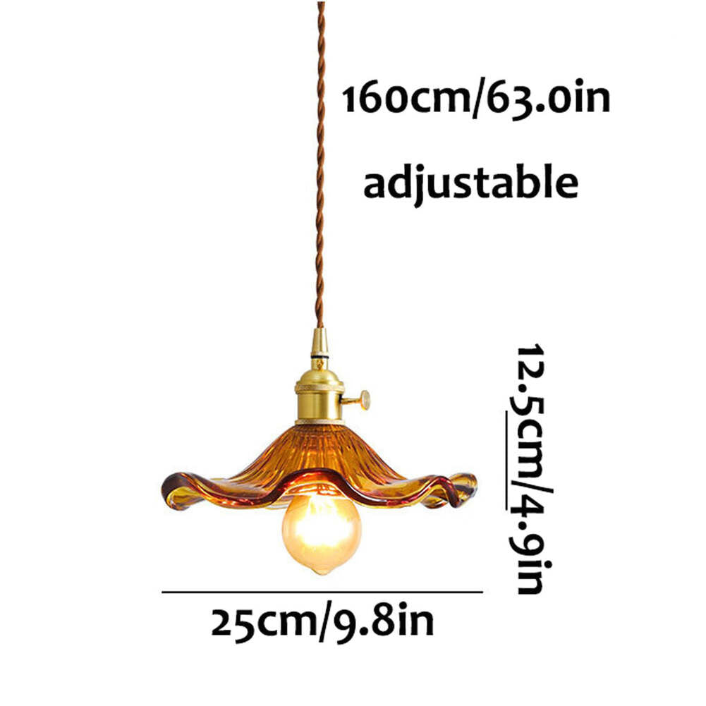 Retro Flower Glass Pendant Light