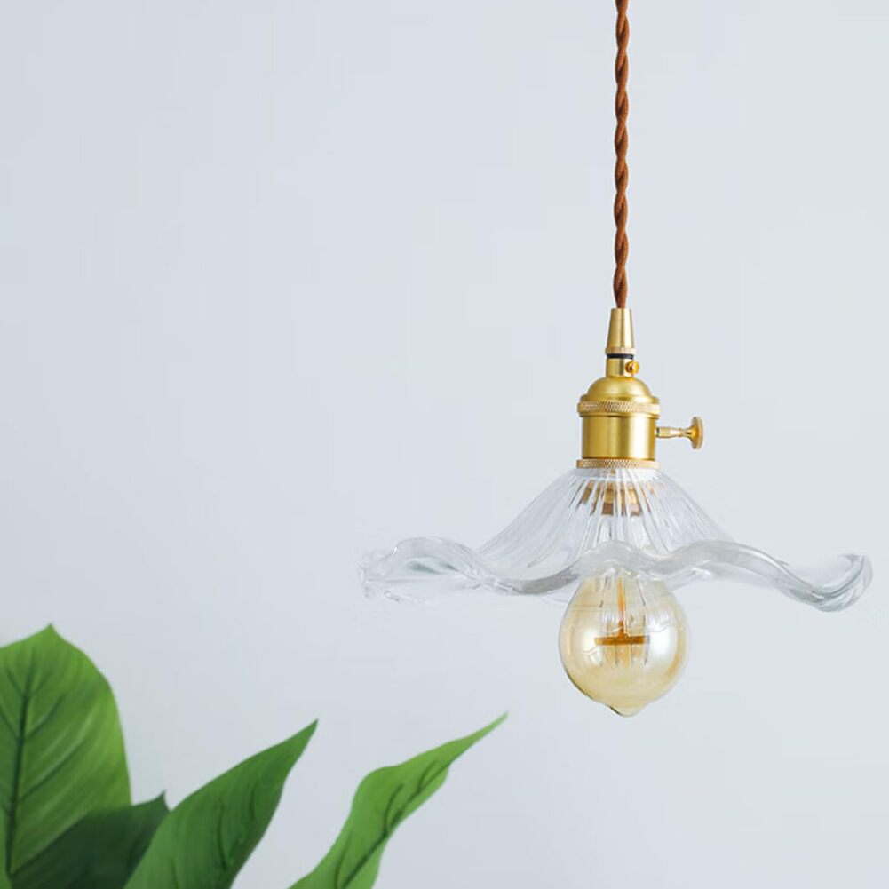 Retro Flower Glass Pendant Light