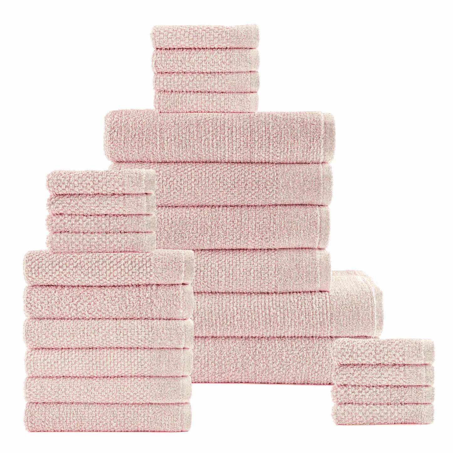 Dan River 24 Piece Popcorn Cotton Bath Towel Set.