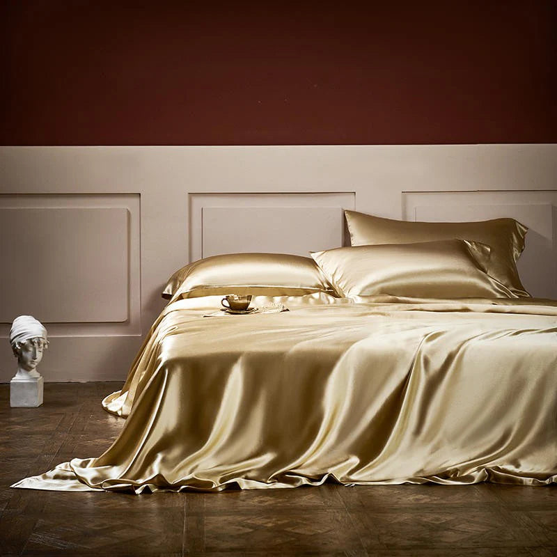 Royalis Rose Gold Luxury Pure Mulberry Silk Bedding Set