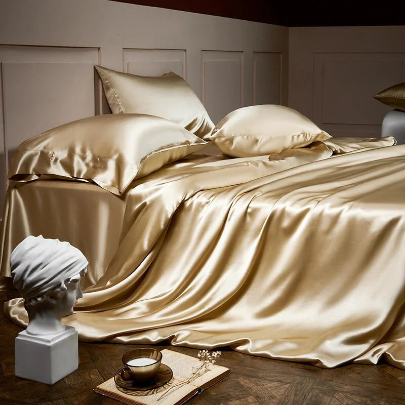 Royalis Rose Gold Luxury Pure Mulberry Silk Bedding Set