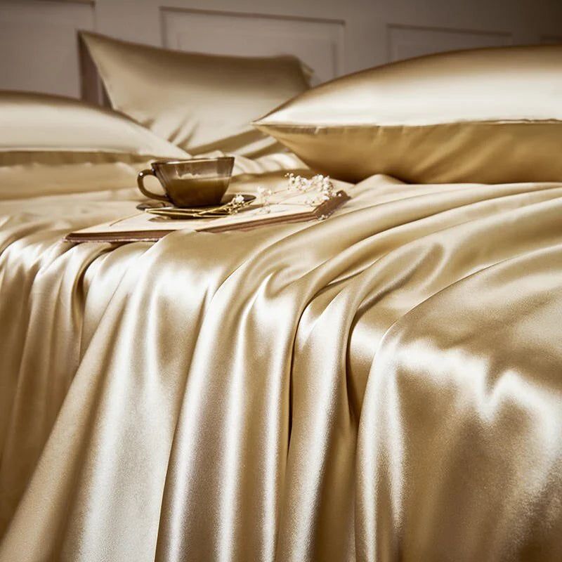 Royalis Rose Gold Luxury Pure Mulberry Silk Bedding Set