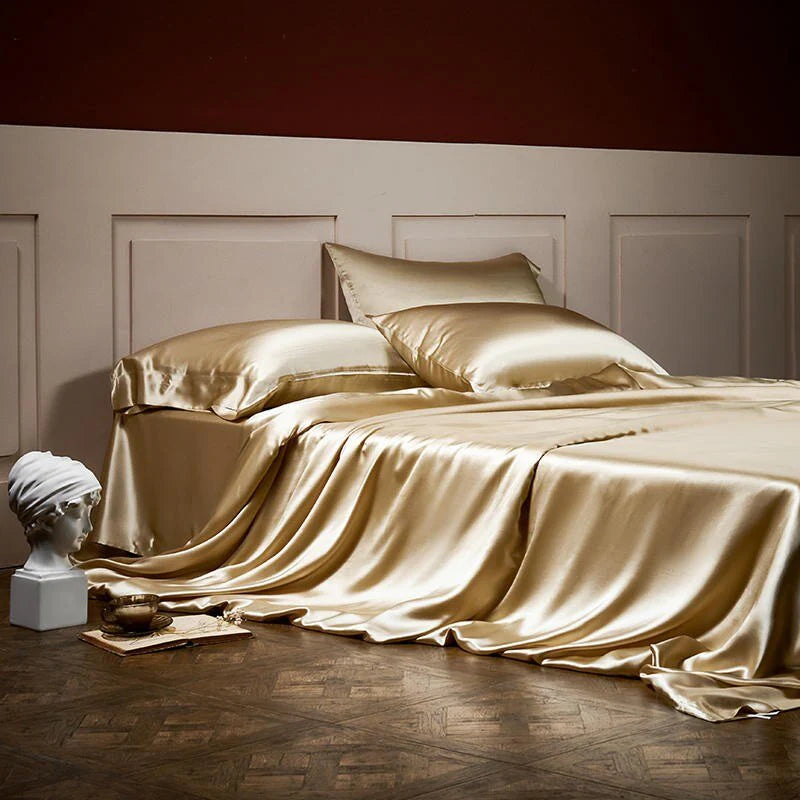 Royalis Rose Gold Luxury Pure Mulberry Silk Bedding Set