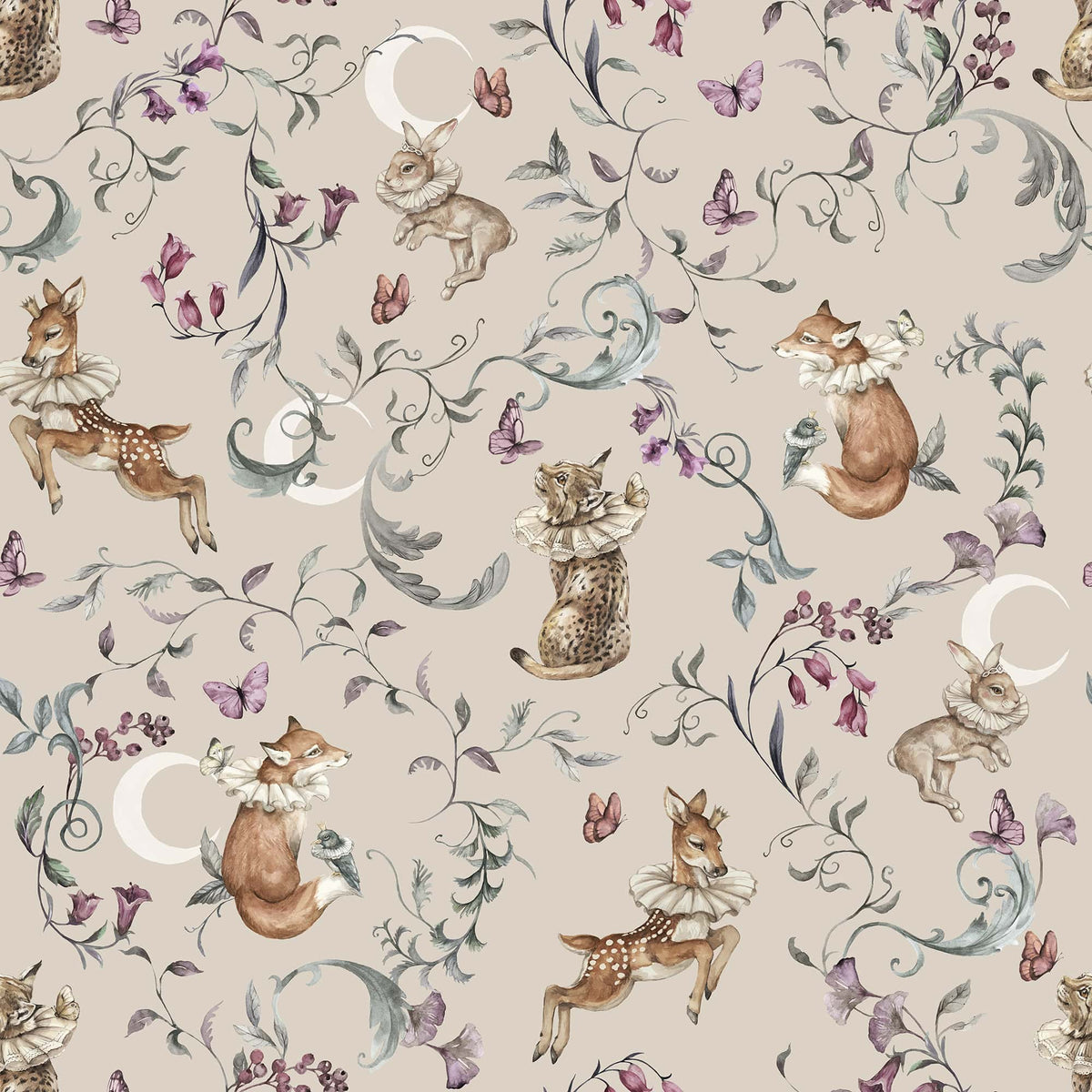 Whimsical Storybook Forest Animals Wallpaper