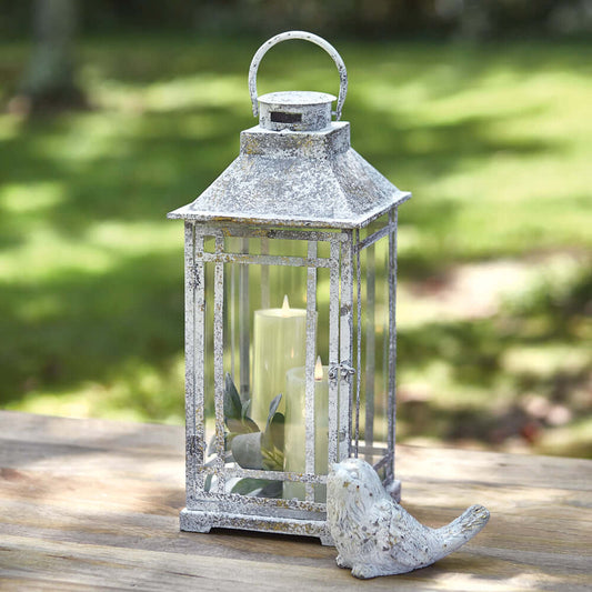 Rustic Farmhouse Lantern in Weathered Metal