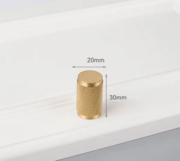 Solid Brass Knurled Cabinet Handles – Gold and Black Wardrobe Knobs and Drawer Pulls