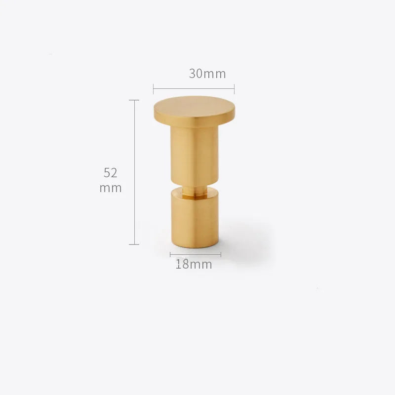 2pcs Simple Brass Wall Hooks – Gold Coat, Key, and Bag Holders for Home Storage