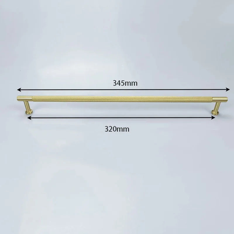 Knurled Brass Wardrobe Handles – Modern Kitchen Cabinet and Drawer Pull Bar Handles