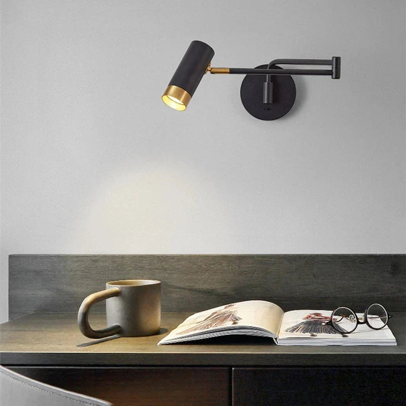 Modern Adjustable Wall Lamps - Swing Long Arm Design with Internal Wall Switch for Household Bedside Lighting, Enhance Your Decor with Stylish Sconce Lights