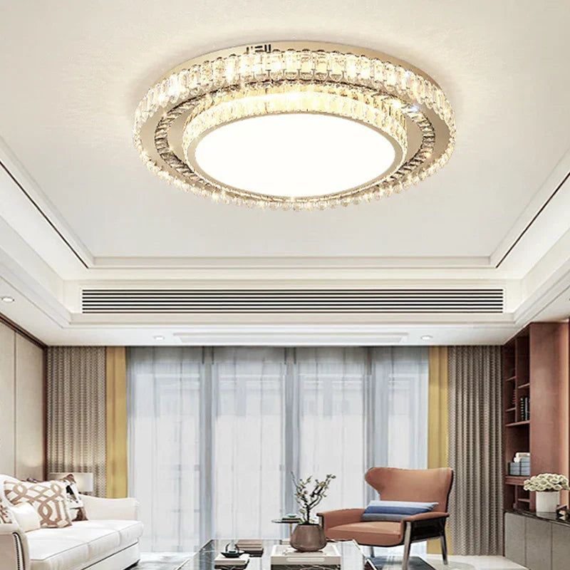 Modern LED Crystal Ceiling Lights - Contemporary Elegance for Bedrooms and Beyond