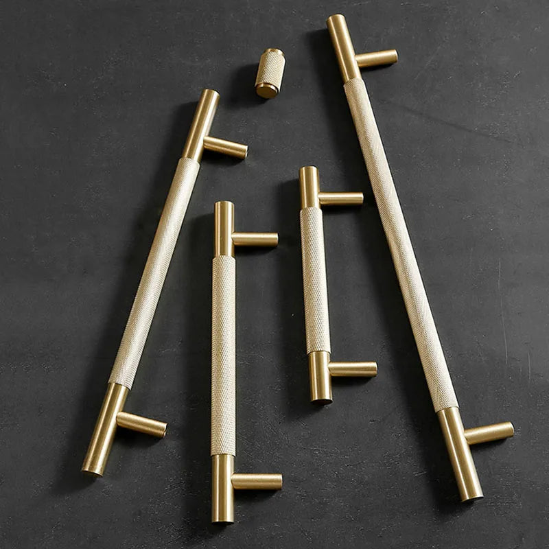 Cutting Diamond Knurled Brass Cabinet Handles – Textured Wardrobe Pulls and Drawer Knobs