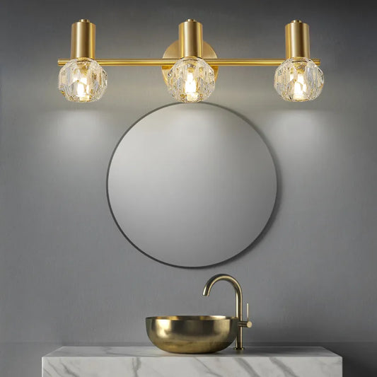 Adjustable Copper Vanity Lamp - Modern LED Mirror Light for Bedroom and Bathroom