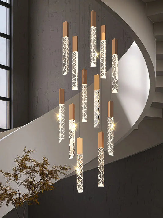 LED Modern Staircase Chandelier - Creative Lighting for Duplex Loft and Villas