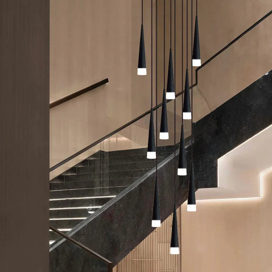 Contemporary Stair Chandelier - Elevate Your Duplex Apartment with Nordic Loft Elegance