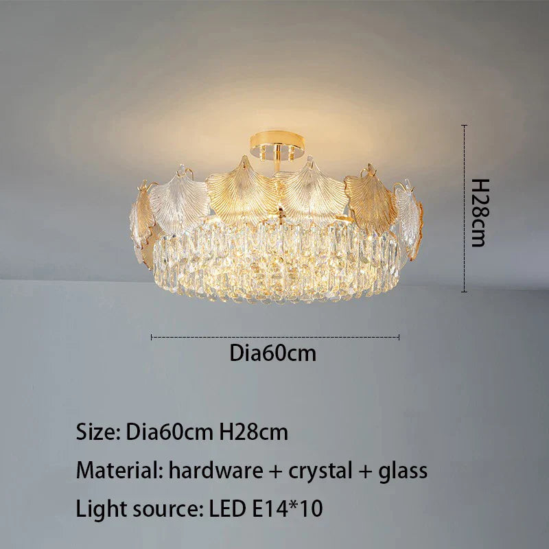Elegant Crystal Ceiling Chandelier with LED Lighting - Luxury Home Decoration for Living Rooms, Bedrooms, and Restaurants