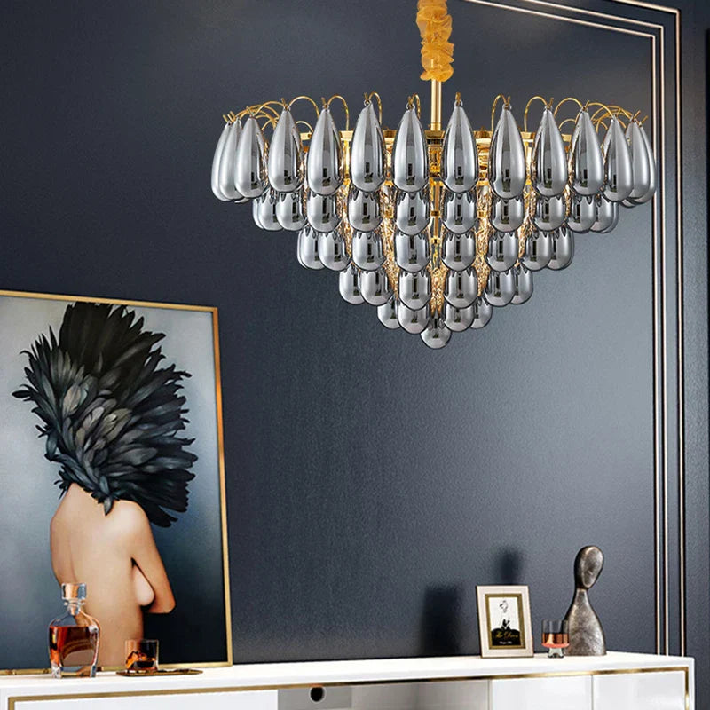 Postmodern Stainless Steel Round LED Chandelier - Designer Lighting Fixture for Dining Rooms