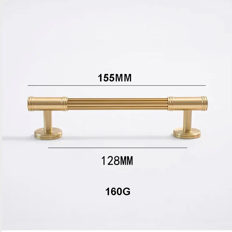 Gold Brass Vertical Linear Cabinet Handles – American-Style Wardrobe and Bar Pulls