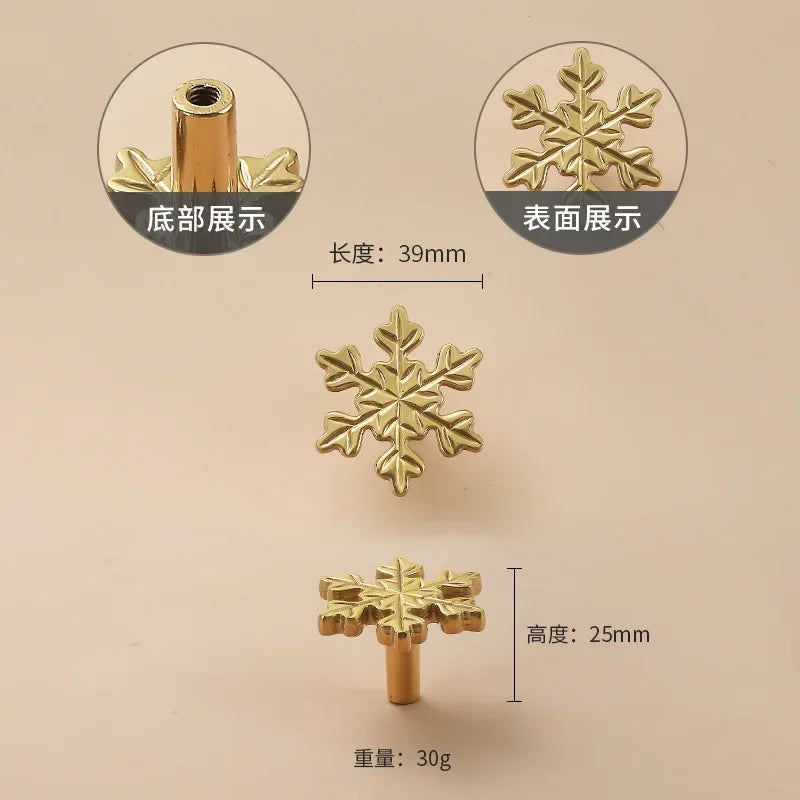 Luxury Brass Flower and Leaf Cabinet Handles – Chinese-Style Decorative Pulls for Wardrobes and Drawers