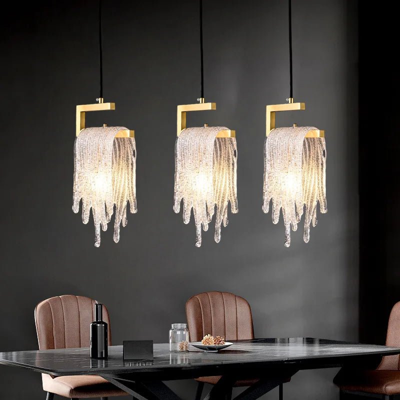 Elegant Postmodern Copper Chandelier - Ideal for Creative Bedroom, Bedside, Corridor, and Restaurant Lighting