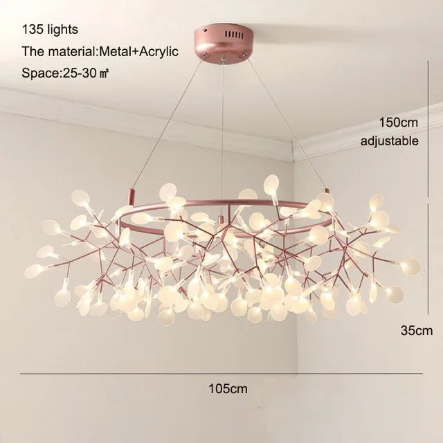 Modern Nordic Chandelier - Artistic Firefly Lamp for Living Room, Restaurant, and Kitchen Decor