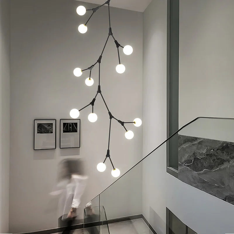 Contemporary Rotating Stair Light Chandelier - Luxury Lighting for Your Living Space