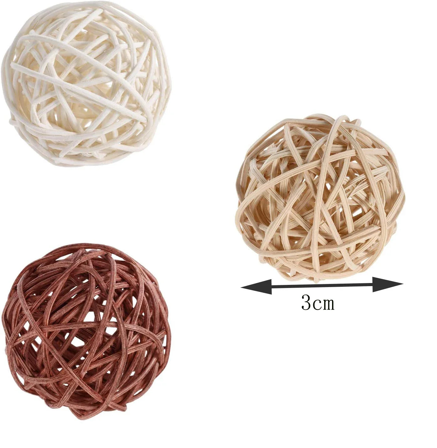 24Pcs Natural Decorative Wicker Rattan Balls Vase Filler House Ornament Garden Wedding Party Coffee Table Decoration Craft