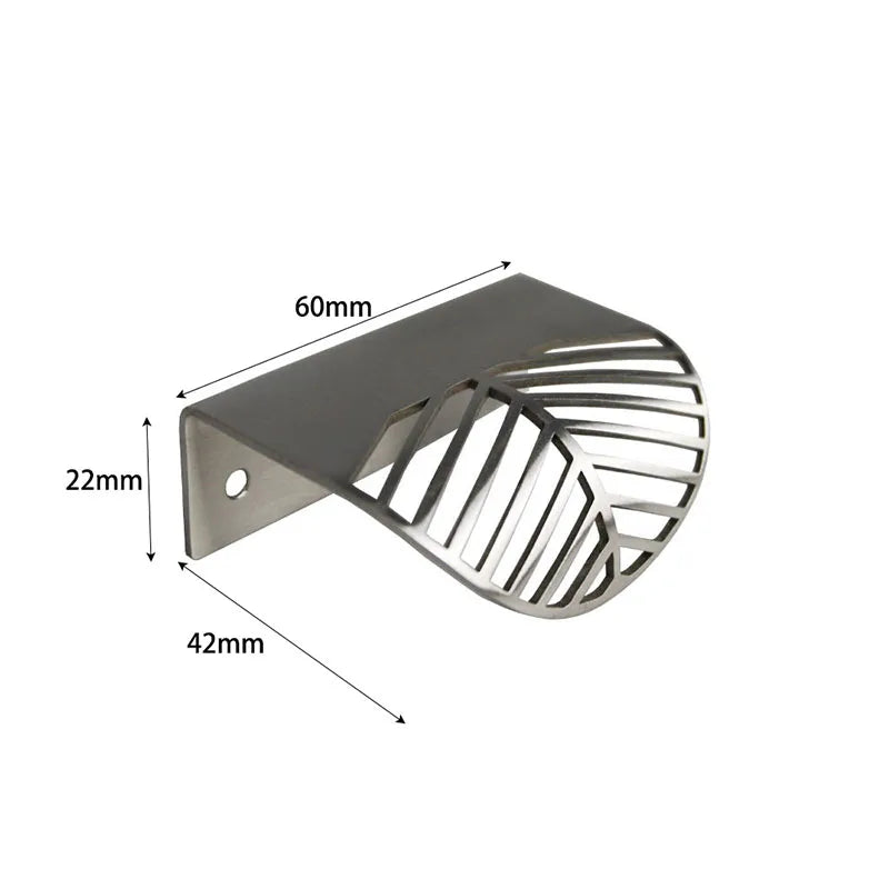 Leaf Shape Brass Handles – Hidden Knobs for Furniture Drawer, Dresser, and Wardrobe