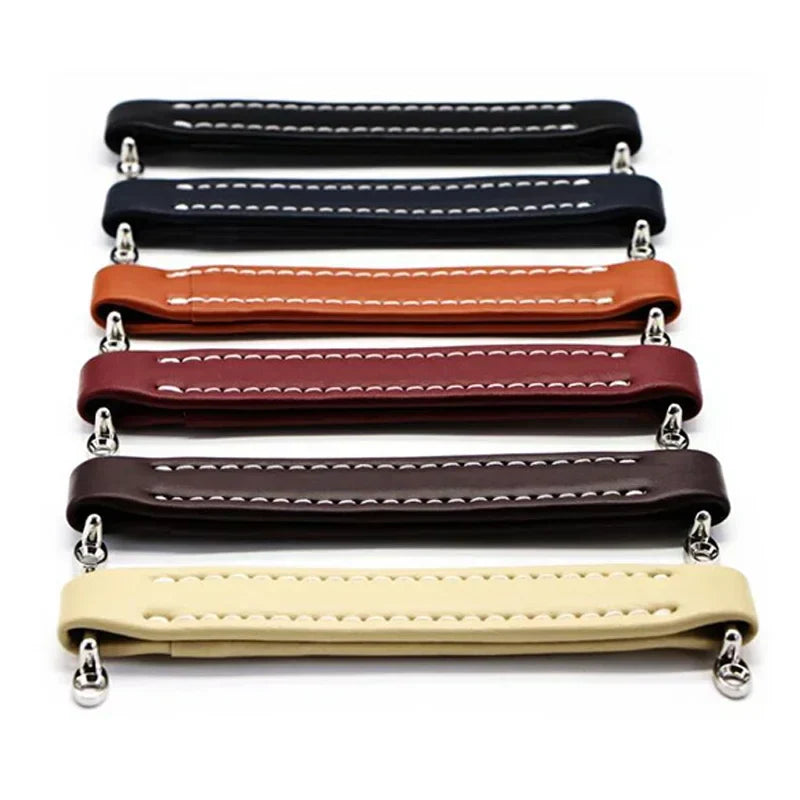 Vintage Leather Furniture Handle – Soft Suitcase-Style Drawer Pulls for Cabinets and Chests