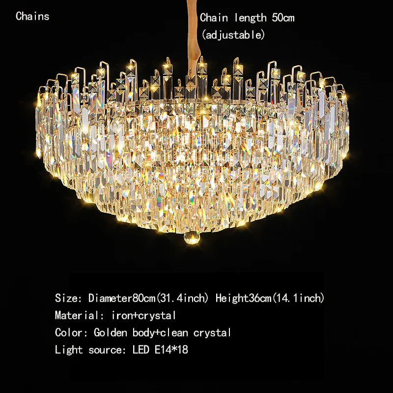Exquisite Light Luxury Crystal Chandelier for Elegant Living and Dining Spaces
