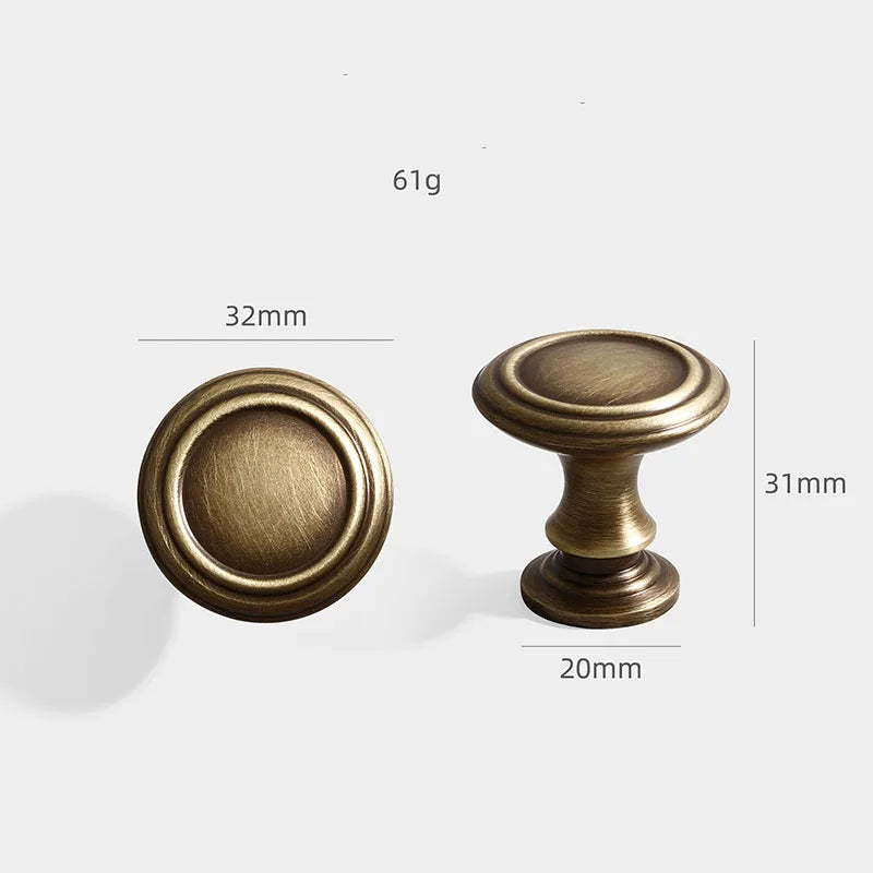Antique American Brass Cabinet Handle – Bronzed Wardrobe Pull Bar and Drawer Knob