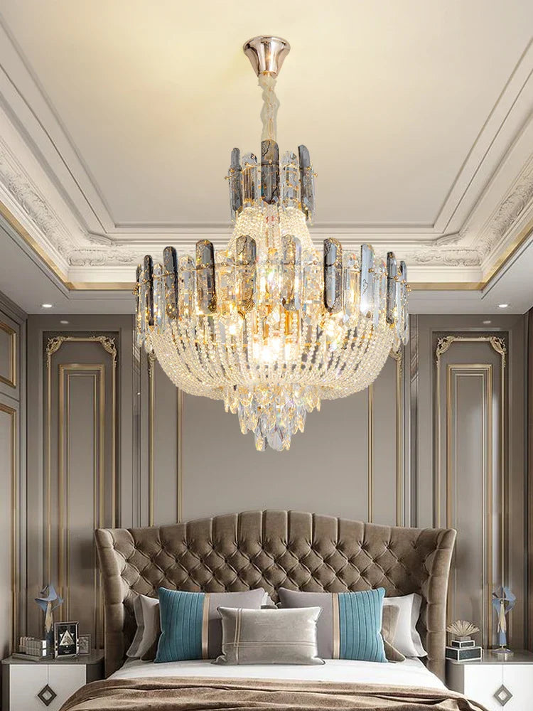 New Design Colorful Luxury Crystal Chandelier - Modern Artistry with Adjustable Chain for Living Rooms and Bedrooms