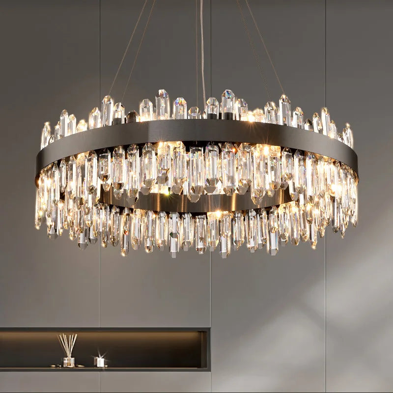 New Style Light Luxury Crystal Chandelier - Modern Elegance for Living Rooms, Dining Areas, Commercial Spaces, and Master Bedrooms