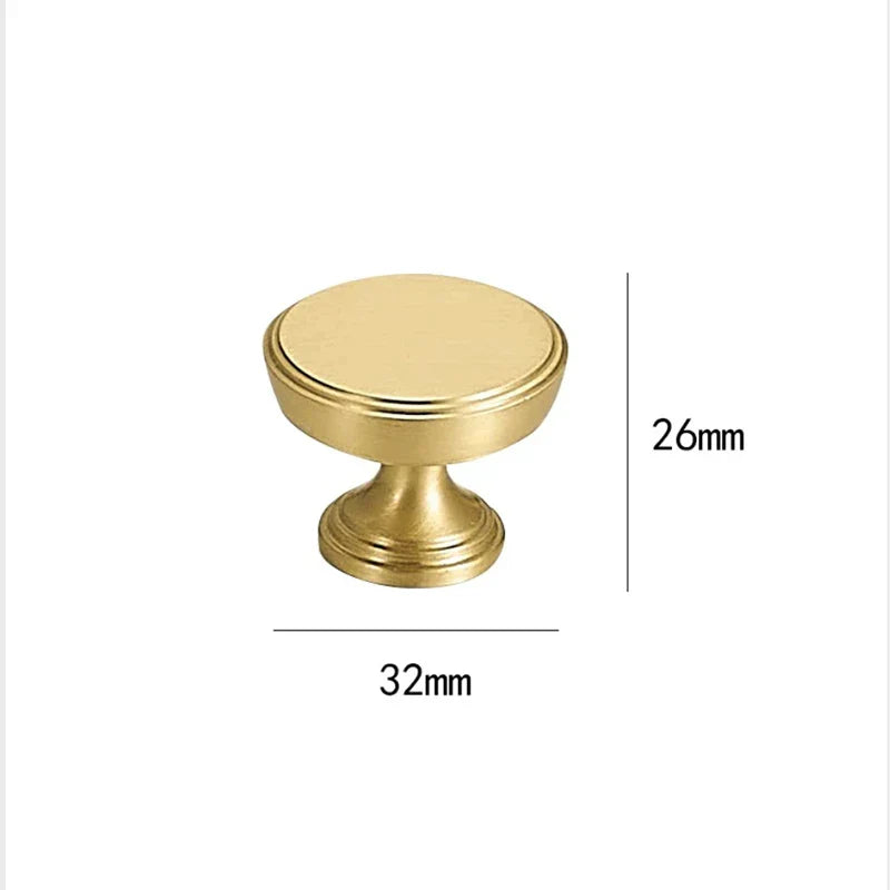 Brushed Gold Brass Cabinet Handles – Modern Knobs and Bar Pulls (50mm-280mm)