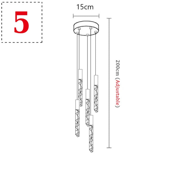 LED Modern Staircase Chandelier - Creative Lighting for Duplex Loft and Villas