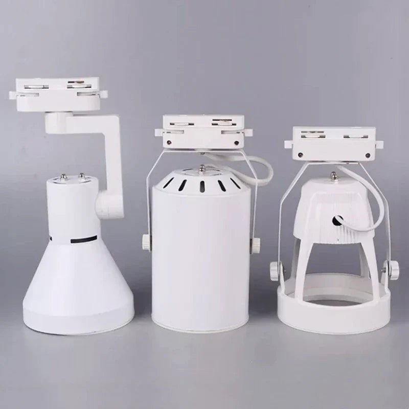 E27 LED Track Light Holder Base - 2-Wire Rotatable Ceiling Rail Lamp Fittings