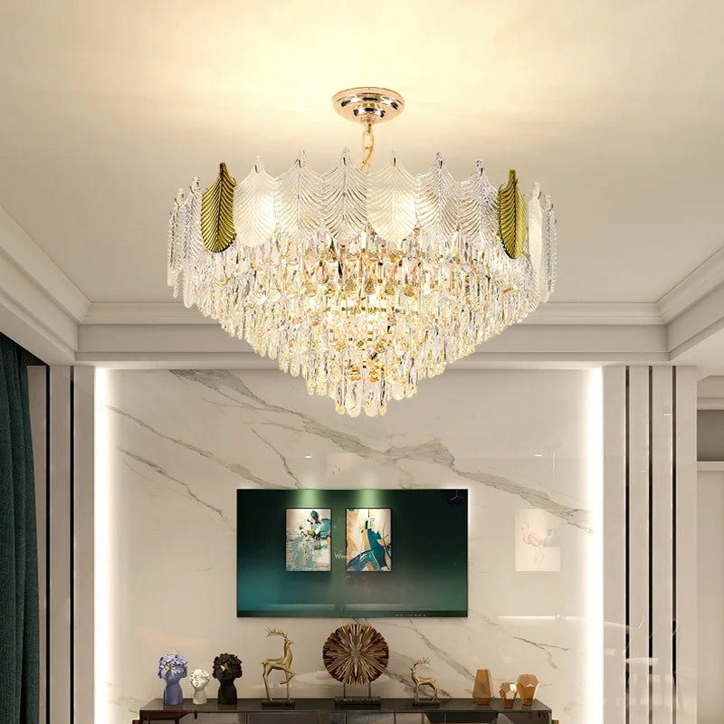 Light Luxury Crystal Chandelier - Elegance for Living, Dining, and Bedroom Illumination