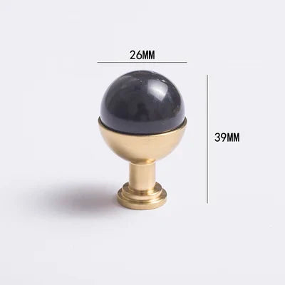 Natural Marble and Crystal T-Bar Cabinet Handles – Modern Brass Knobs for Kitchen, Dresser, and Furniture Pulls