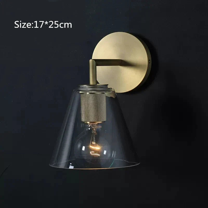 Elegant Gold Glass Wall Lamp - Post-Modern Lighting for Living, Dining, and More