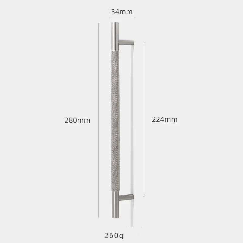 Solid Brass Knurled Cabinet Handles – Brushed Nickel Wardrobe Pulls and Textured Bar Knobs