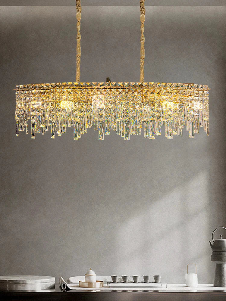 Elegant Golden Round Chandelier - A Creative New Design for Living Rooms, Dining Rooms, and More