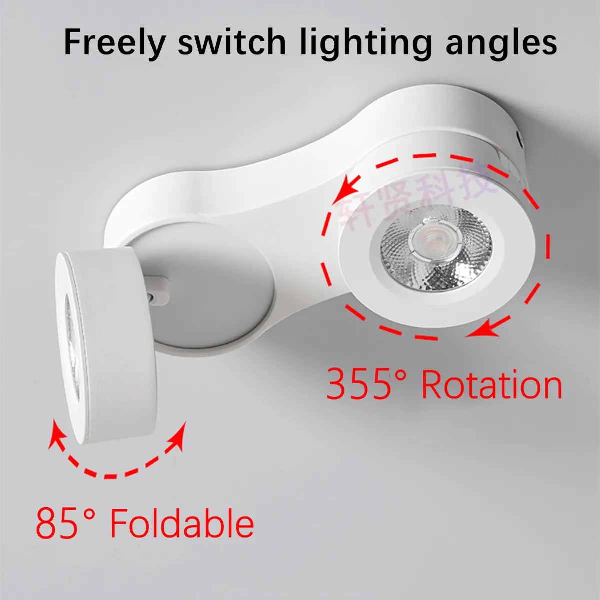 Modern Foldable Rotating LED Ceiling Light - Ultrathin, Dimmable Spotlight with Multiple Wattage Options