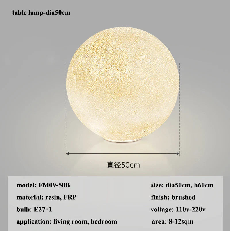 Modern Wabi-Sabi FRP Moon LED Pendant Lights - Unique Decor Chandelier for Living and Dining Rooms, Bedrooms, and Kitchens
