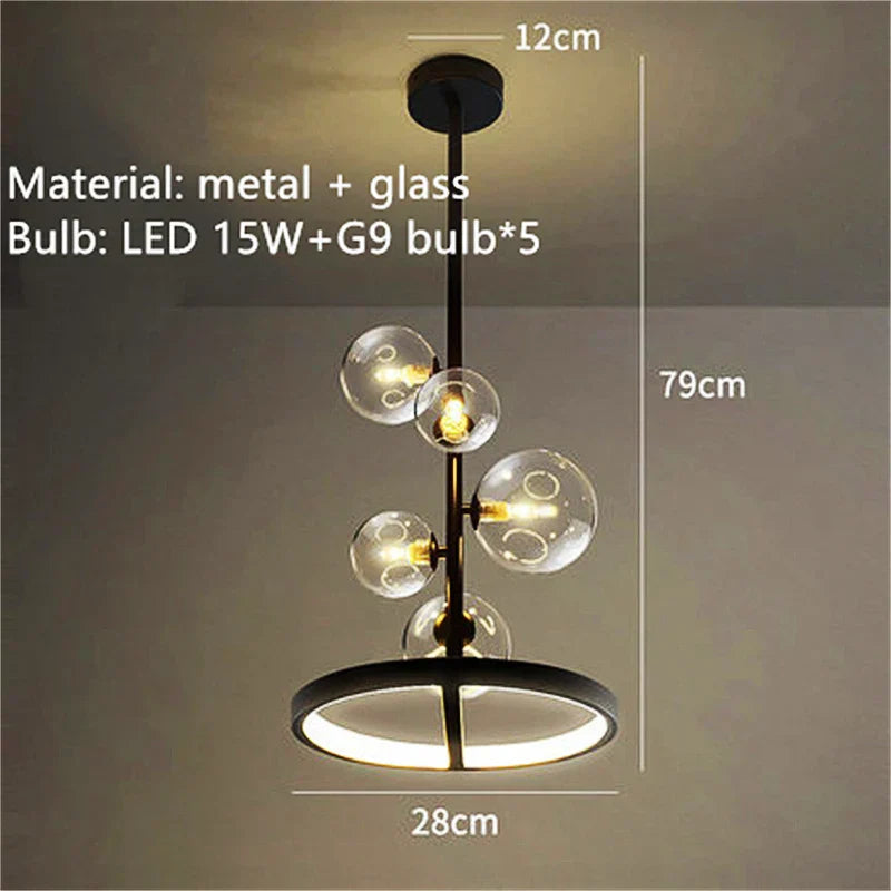 Designer Bubble Ball Chandelier - Nordic Glass Lighting for Dining, Living Room, and Bar