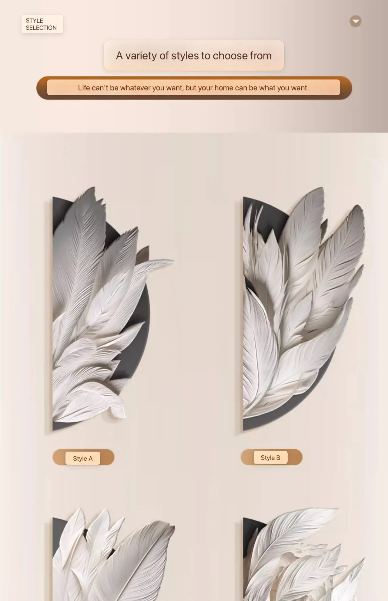 Dlight Decor Feather Mural LED Light for Entry Walls
