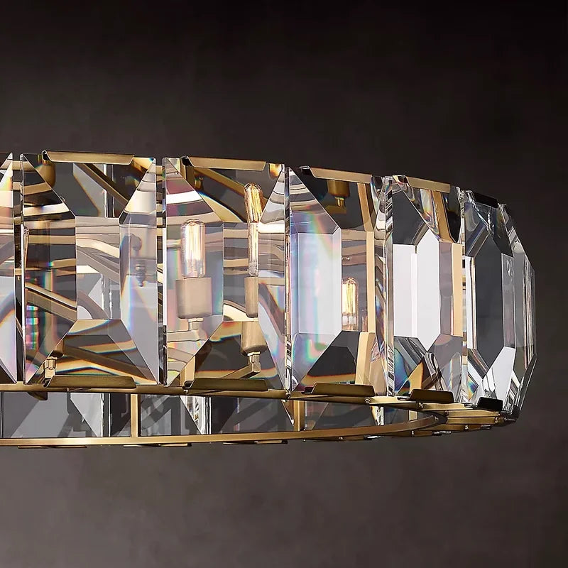 Versatile Dimmable LED Crystal Chandelier - Elegant Lighting Fixture in Gold, Chrome, and Black Finishes for Foyers and More