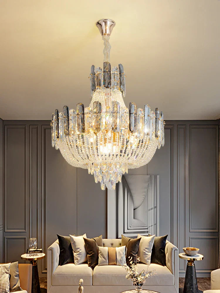 New Design Colorful Luxury Crystal Chandelier - Modern Artistry with Adjustable Chain for Living Rooms and Bedrooms