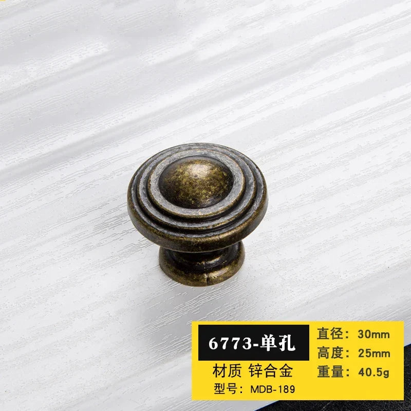 Antique Bronze Cabinet Handles - Retro Drawer Pulls, Vintage Zinc Alloy Kitchen Hardware for Furniture, Dresser, and Locker