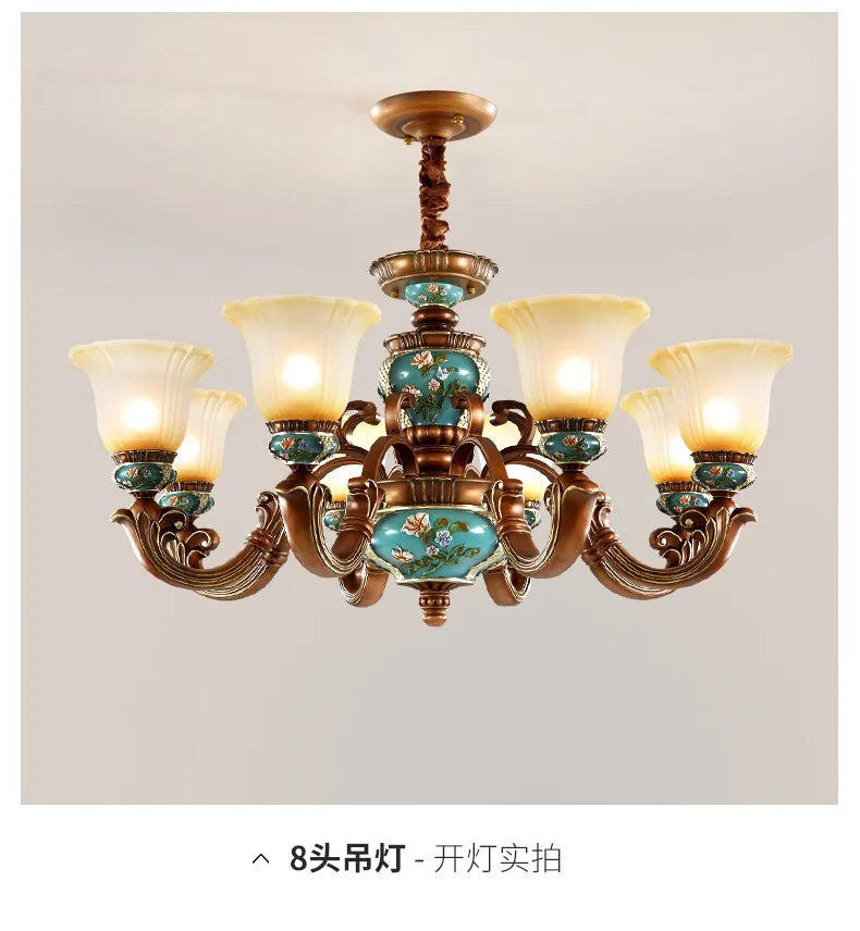 New European Vintage Resin Chandelier - Create a Luxurious Atmosphere in Your Villa, Restaurant, or Bedroom