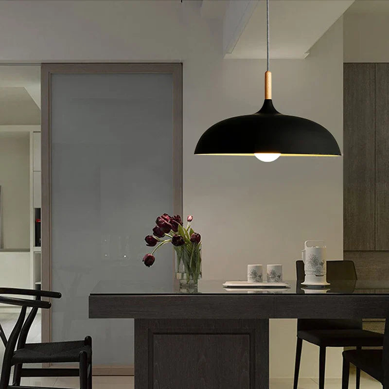 Minimalist Modern Pendant Lamps - Wood & Aluminum Lampshade Hanging Lights for Artistic Fashion Decor